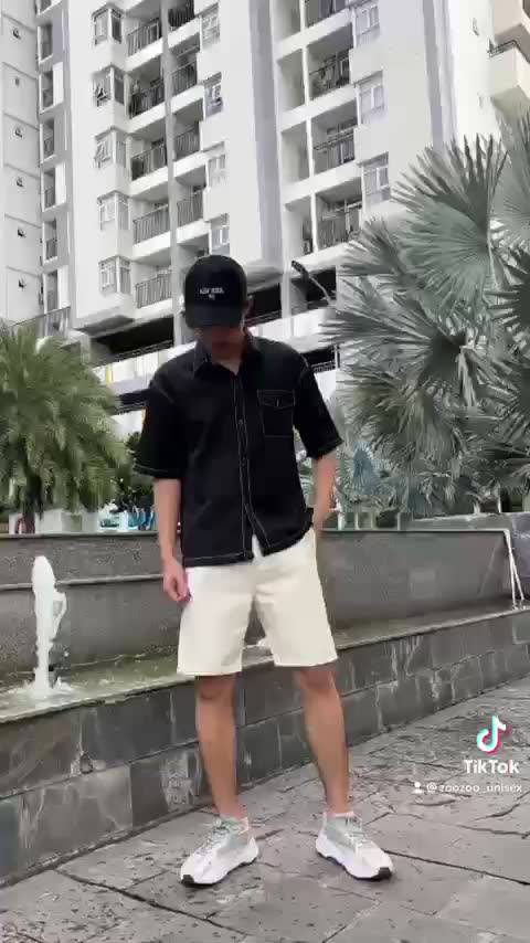 Áo Sơ Mi Nam Tay Lỡ Viền Chỉ Nổi Phong Cách Unisex 2 màu Đen Trắng (ảnh thật) | BigBuy360 - bigbuy360.vn