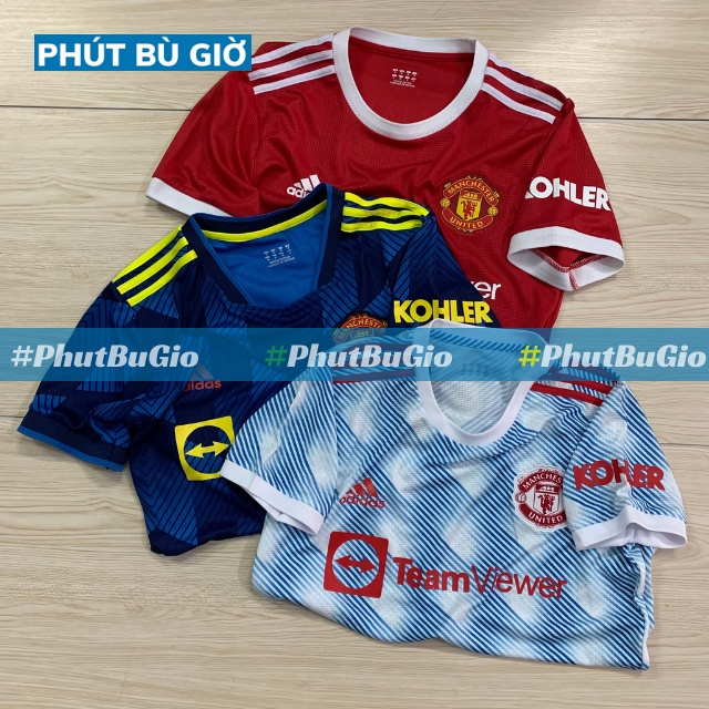 Áo Bóng Đá Thể Thao Đá Banh ManUtd/ MU Mẫu Mới Chất Polyester, Hàng Thailand Thi Đấu - Phút Bù Giờ Sport