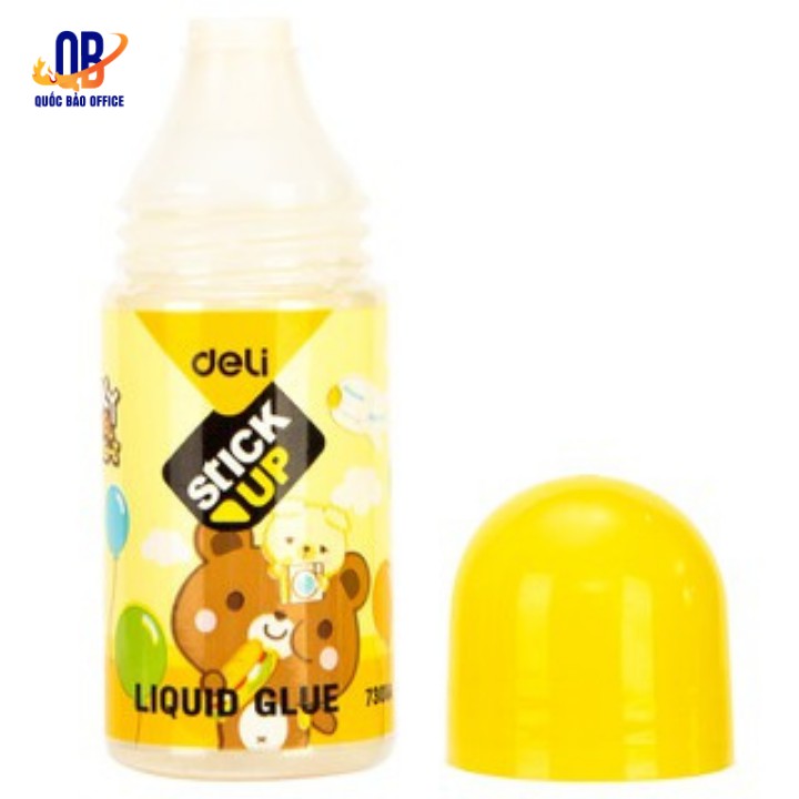 Hồ nước hình gấu 35ml Deli - keo PVAL, lọ PE - hồng, xanh dương, vàng - 3 lọ /6 lọ /12 lọ -E7301A