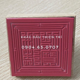 Dấu Tam bảo , ấn Ngọc Hoàng , liên hoa , kích thước 6 cm, mặt dấu làm bằng cao su , cán gỗ, chấm mực ngoài