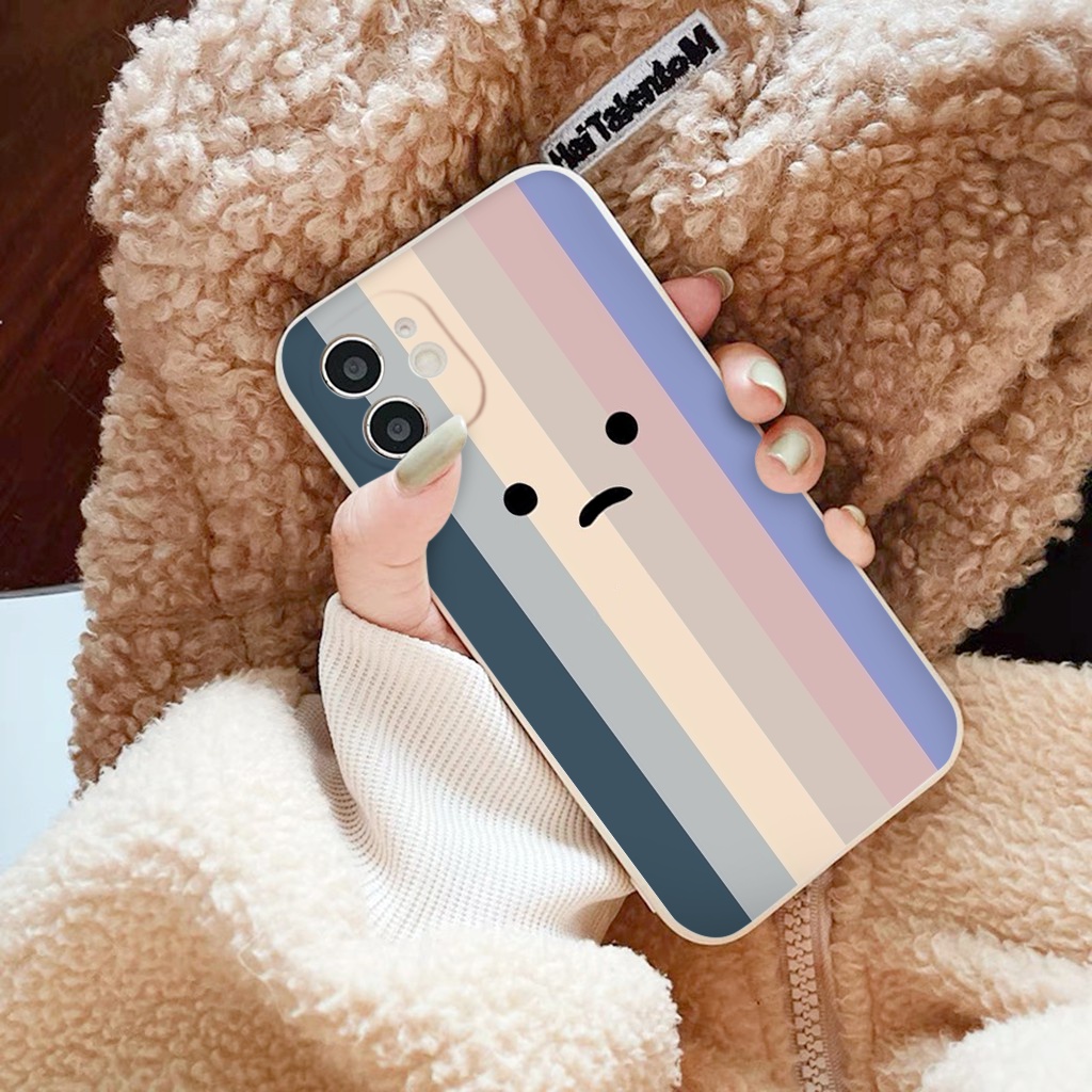 Ốp lưng iphone 13 pro max sọc màu biểm cảm ;) ốp bảo vệ camera vuông cạnh đủ mã 6 đến 11 12 13 promax tr211