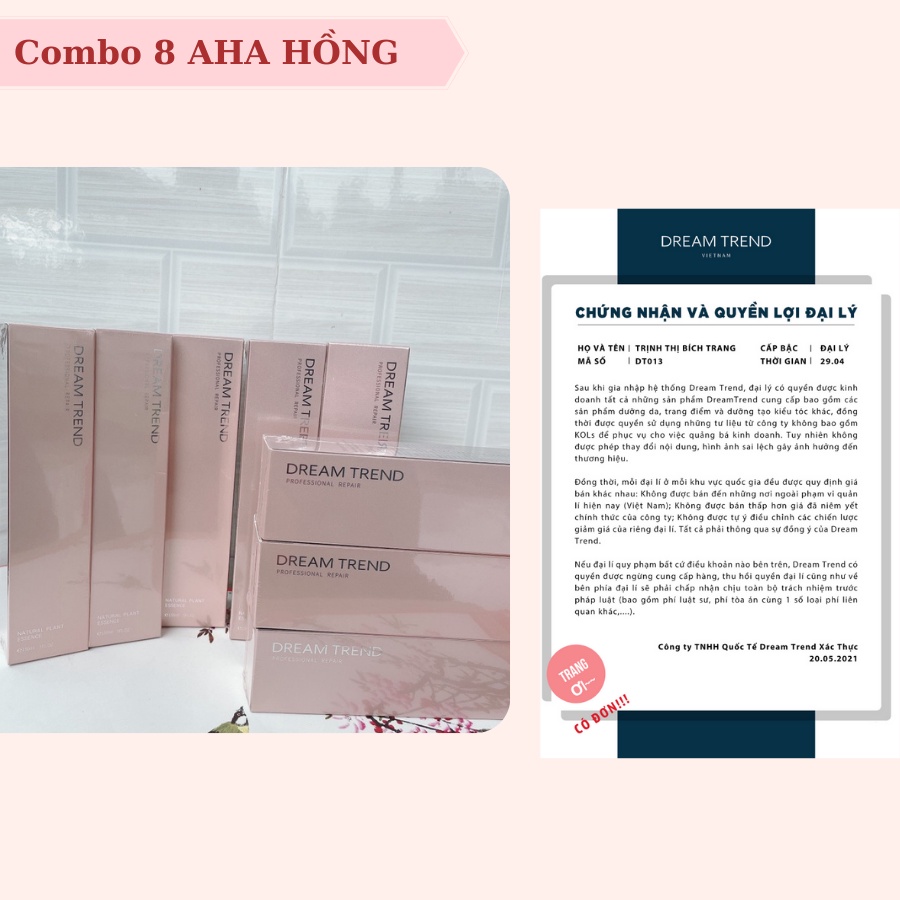 [COMBO 8 AHA HỒNG] Dream Trend tinh chất dưỡng tóc aha HỒNG