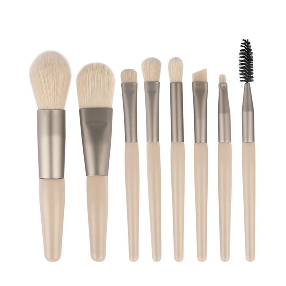 Set 8 cọ trang điểm mềm mại nhỏ gọn cho phấn mắt kem nền tiện lợi mang đi du lịch