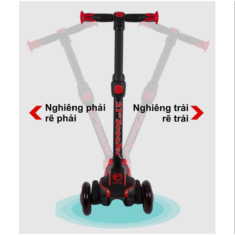 Xe trượt 3 bánh có chế độ giảm sốc RedRose Scooters Cao Cấp - Kèm set đồ bảo hộ cho bé