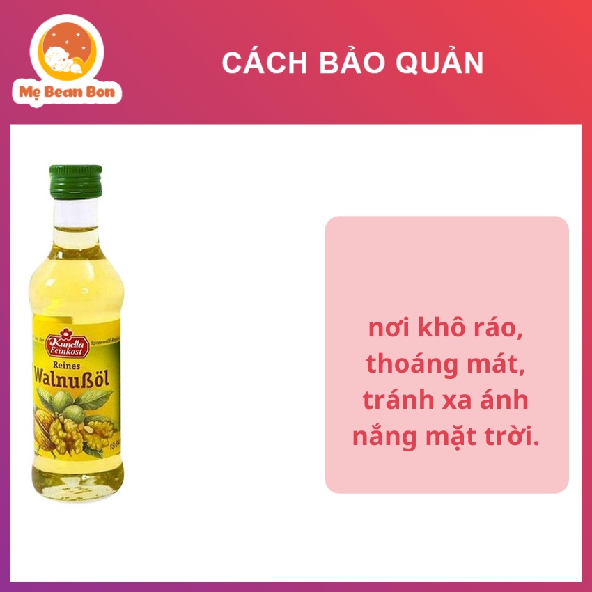 Dầu Ăn Dặm cho bé từ 6 tháng Óc Chó Đức Walnubol 100ml với chiết xuất 100% từ quả óc chó tự nhiên giúp bổ sung omega-3