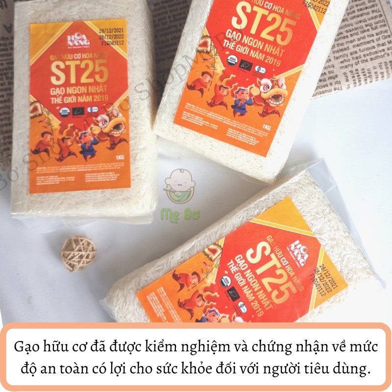 [VIETSUISSE] GẠO HỮU CƠ ĂN DẶM TRẮNG ST25/ LỨT 1kg