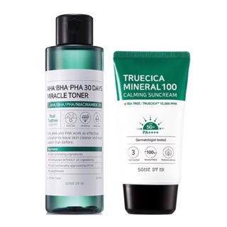 [Chính Hãng] Combo Toner AHA-BHA-PHA + Kem Chống Nắng Some By Mi Truecica Mineral Fullsize