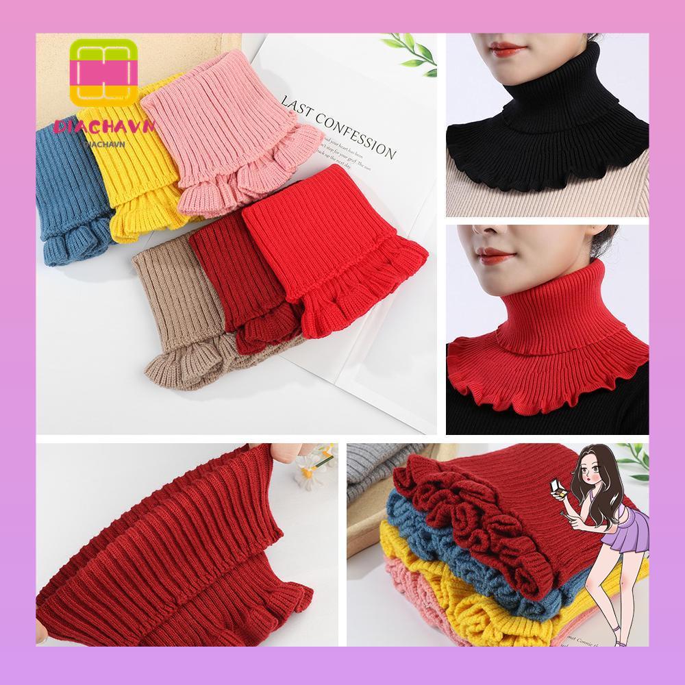 Cổ Áo Giả Dệt Kim Chống Gió Với Tai Gỗ Cho Nữ