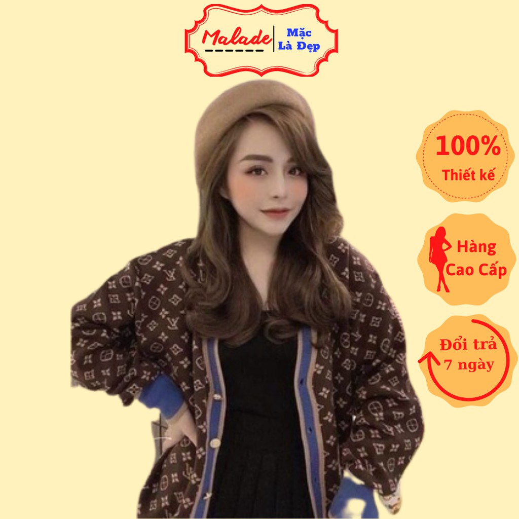 [Hàng Cao Cấp] Áo khoác cardigan len nâu họa tiết VLTN hàng loại 1 dày dặn, mịn đẹp, thời trang hottrend - CD108 MALADE