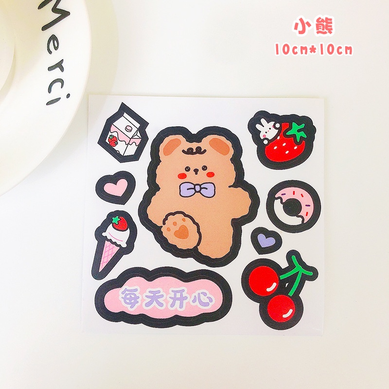 Sticker dán trang trí sách vở, hộp, bình nước, điện thoại hoạt hình nhiều mẫu kích thước 10*10cm