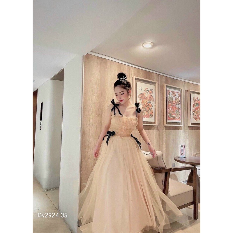 G10- đầm lưới xoè 2 dây