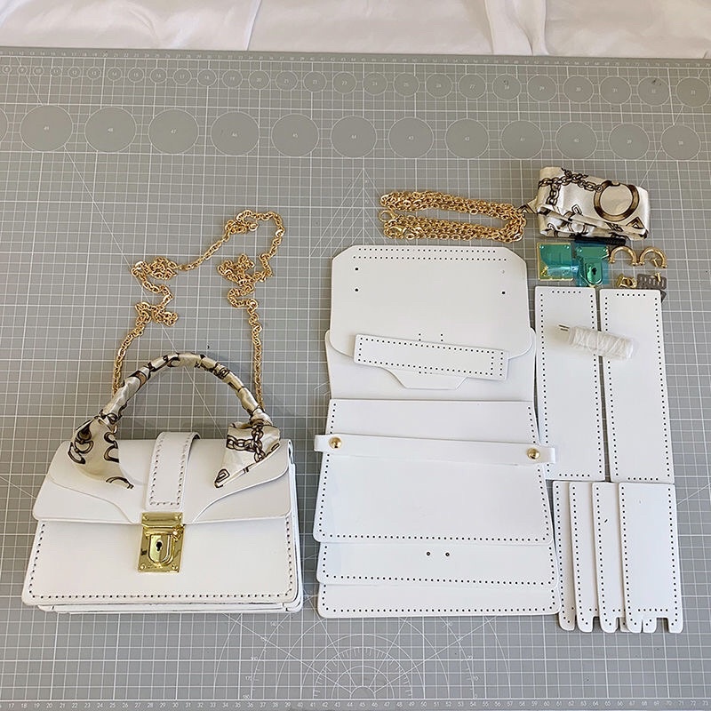 M29_Túi Xách PU Vuông Thắt Nơ Tự May Handmade