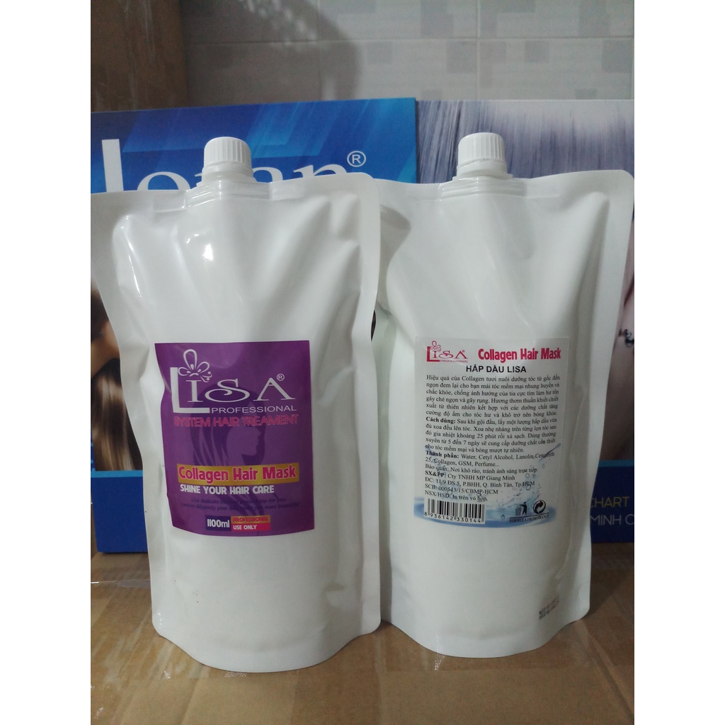 KEM Ủ TÓC ,XẢ LISA COLAGEN,1100ML (BỊCH) ĐEM LẠI CHO BẠN MÁI TÓC MỀM MẠI NHUNG HUYỀN VÀ CHẮC KHỎE, HƯƠNG THƠM