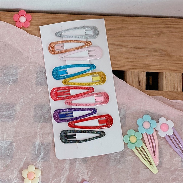 Vỉ 10 kẹp tóc giọt nước xinh xắn