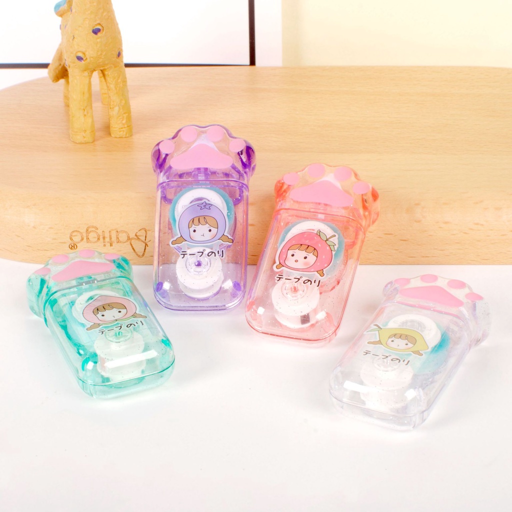 Cuộn Băng Keo Hai Mặt 5mm*5m Hình Chân Mèo Dễ Thương Trang Trí Sổ Tay/Nhật Ký Cho Học Sinh