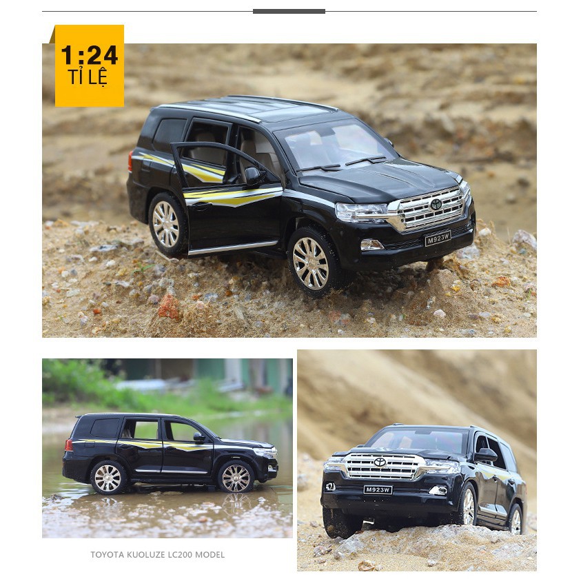 Xe mô hình tỉ lệ 1:24 Toyota Land Cruiser PRADO kim loại, mở 6 cửa