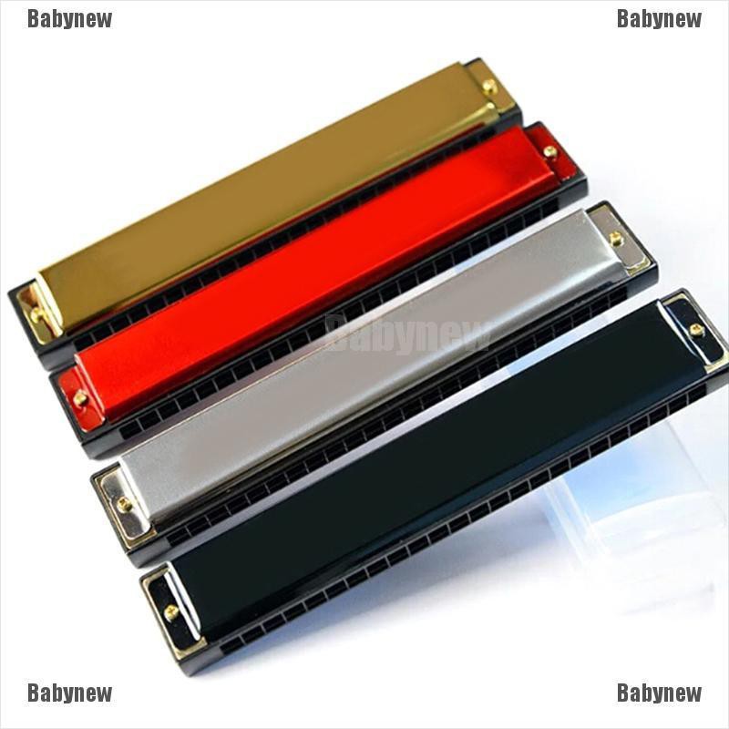 Babynew Professional 24 Hole harmonica key C mouth metal organ for beginners