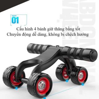 Con lăn tập bụng cơ bụng 4 bánh