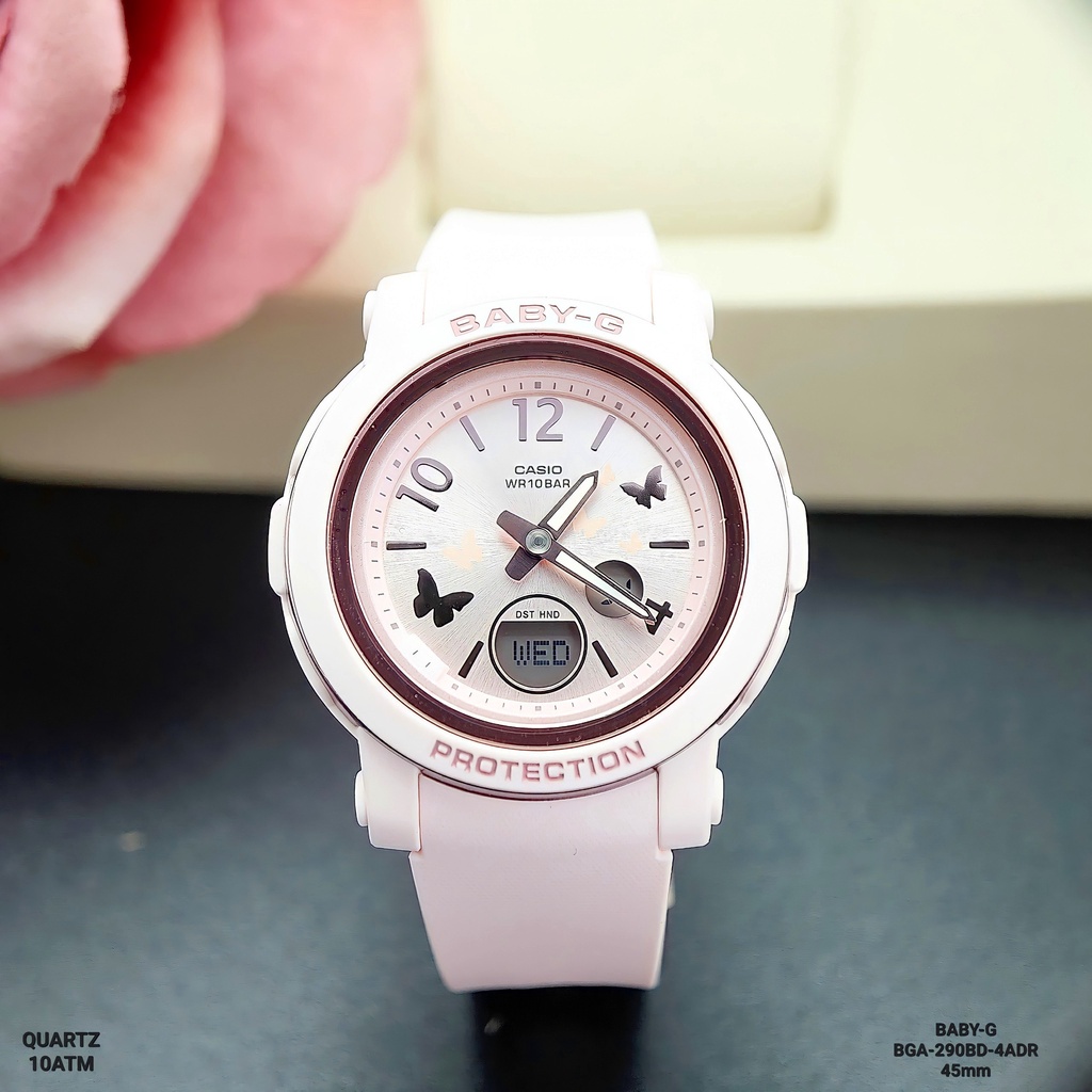 Đồng Hồ Nữ Casio Baby-G BGA-290BD-4ADR Kim Điện Tử Dây Nhựa Hồng Phấn