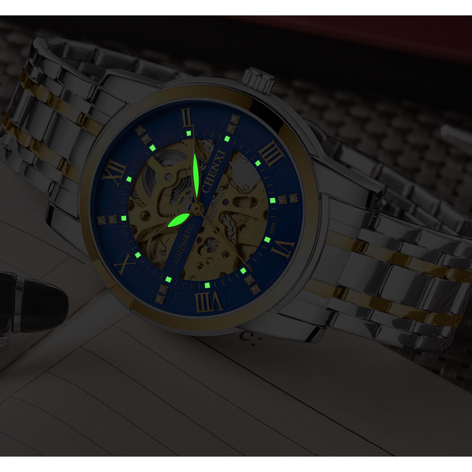 Đồng Hồ Cơ Tự Động Chexi Chống Thấm Nước Bằng Thép Không Gỉ Sang Trọng Cho Nam