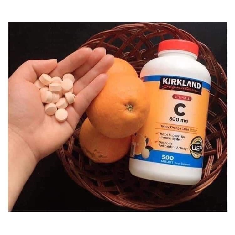Viên Ngậm KIRKLAND Signature VITAMIN C 500 mg CHEWABLE hộp 500 viên