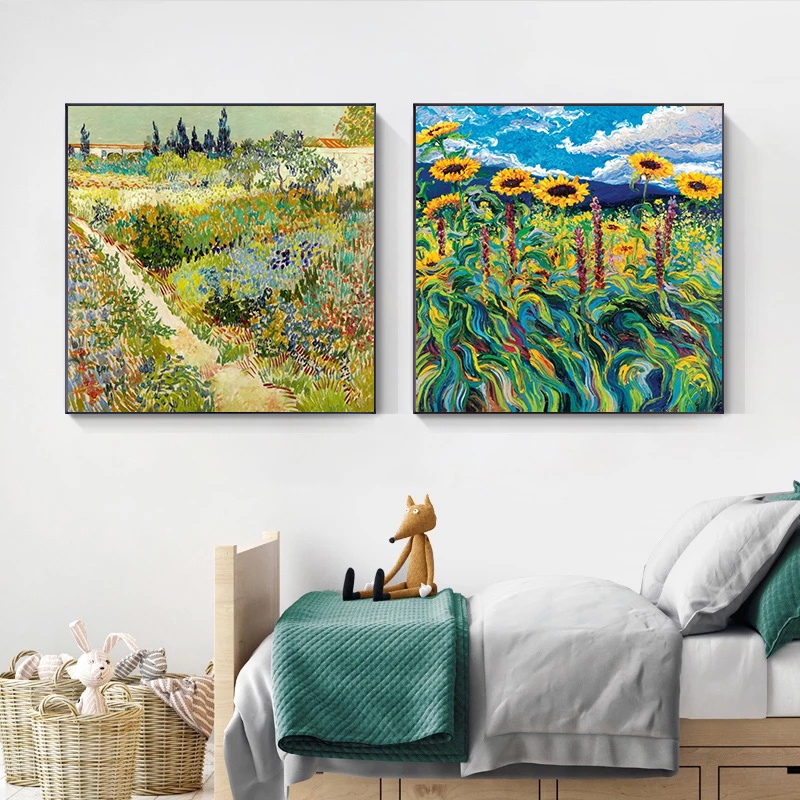 Tranh Vải Bạt Treo Tường In Hình Tranh Phong Cảnh van gogh Nổi Tiếng Trang Trí Nhà Cửa