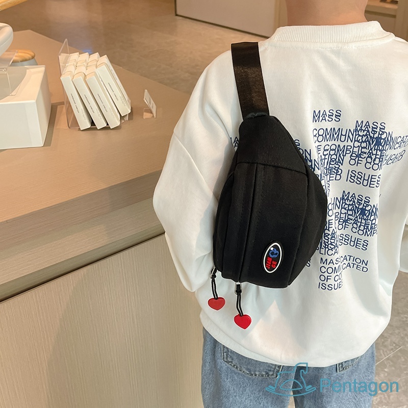 Túi Thể Thao Đeo Chéo Ngực In Chữ Phong Cách Hàn Quốc Cho Bé Trai