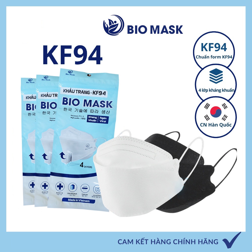 [SET 10 CHIẾC] Khẩu trang KF94 BIO MASK 4 lớp kháng khuẩn, chống bụi mịn Cao cấp