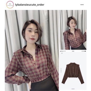 Áo top nâu kẻ 3564/179 +2% shopee