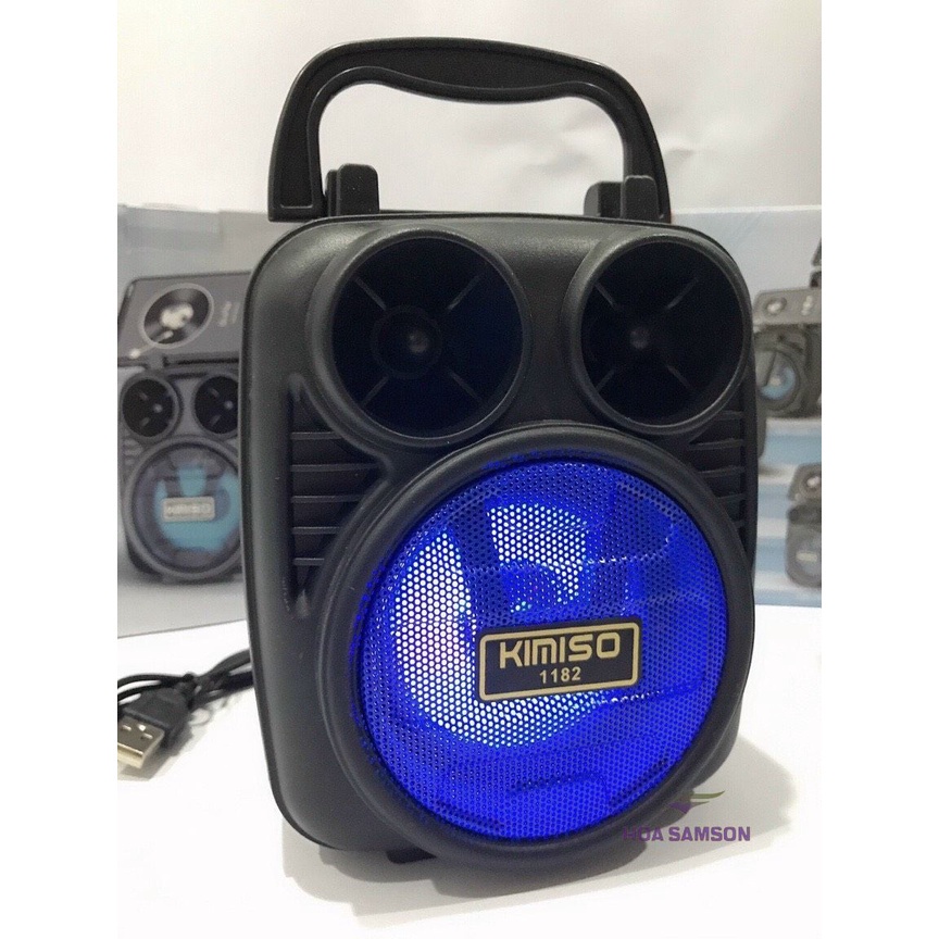 Loa Bluetooth Mini KIMISO KMS-1182 Bass Mạnh, Chất Âm Tuyệt Hảo, Có Đèn LED Nhấp Nháy, Độ Bền Cao. Bảo Hành 12 Tháng