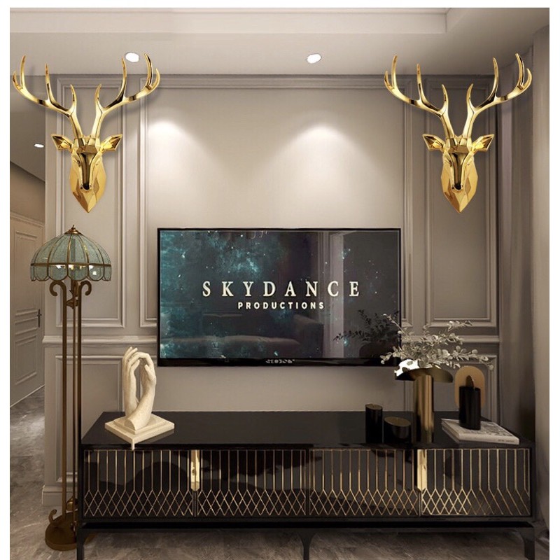 Trang trí treo tường đầu hươu, decor treo tường đầu hươu phong cách bắc âu sang trọng
