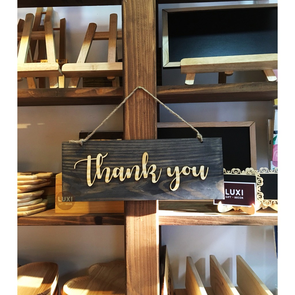 Bảng gỗ 2 mặt Welcome - Thank you