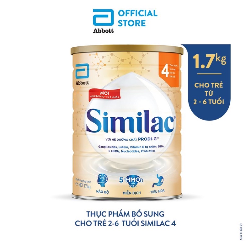 Sữa bột Similac 4 lon 1,7kg ( hàng chính hãng) - mẫu mới nhất