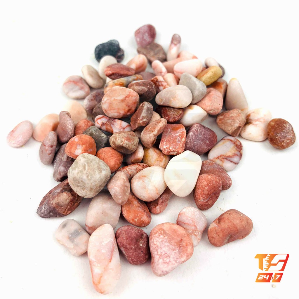 1kg Sỏi Hồng Trang Trí Hồ Cá, Bể Thủy Sinh - Tiểu Cảnh Sân Vườn, Lót Chậu