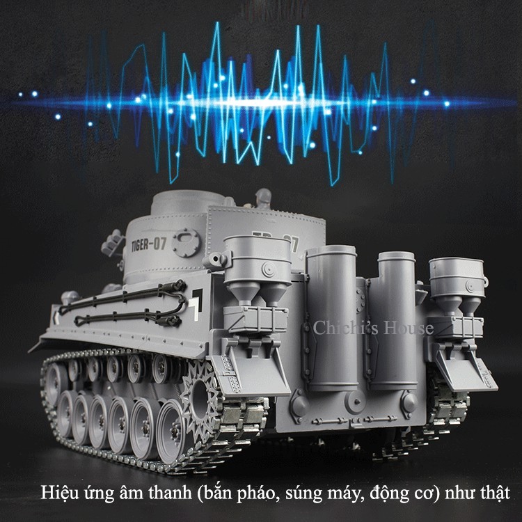 Đồ chơi xe tăng điều khiển chạy xích kim loại Tiger-1