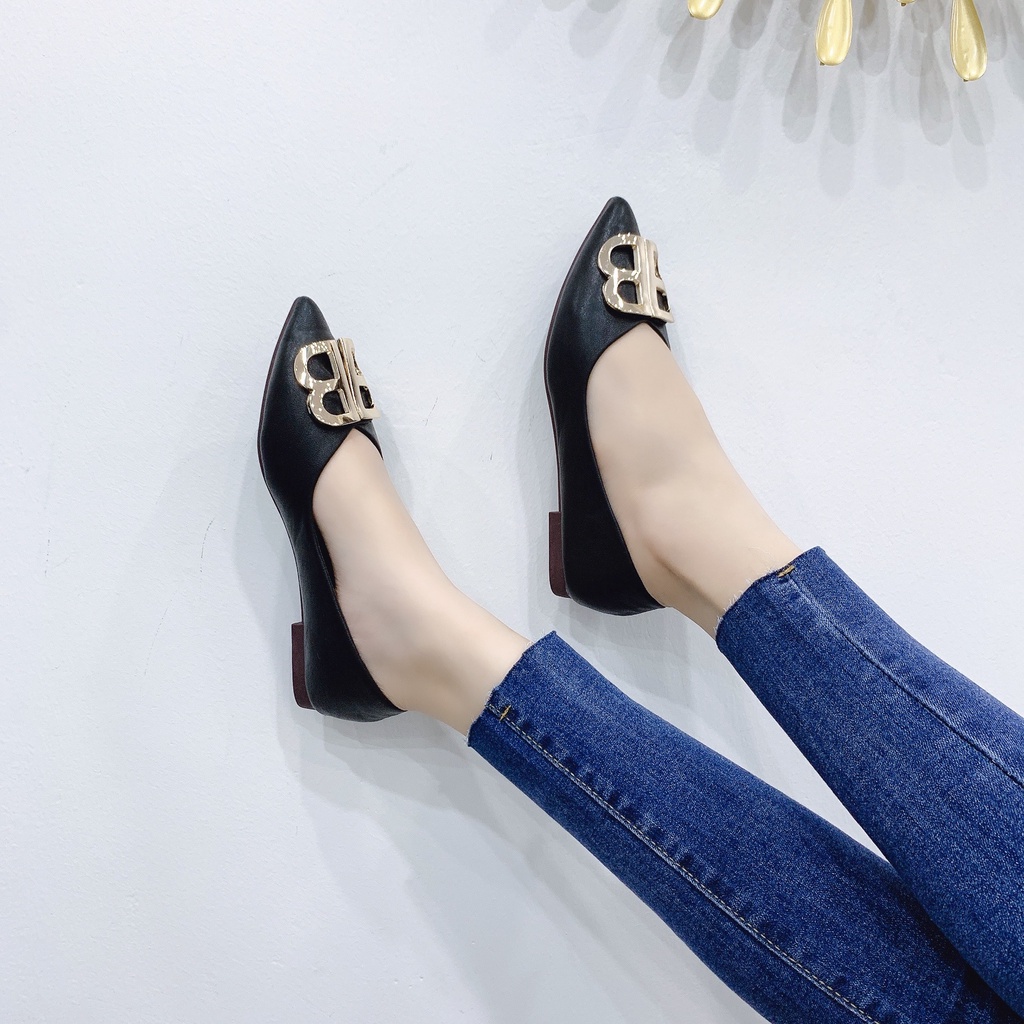 Giày bệt nữ mũi nhọn da mềm - B333