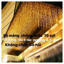 Trang trí Noel Tết - DÂY ĐÈN LED RÈM CỬA - SÁNG VÀNG 6m 24 sợi thả - Nhà Mỵ Shop