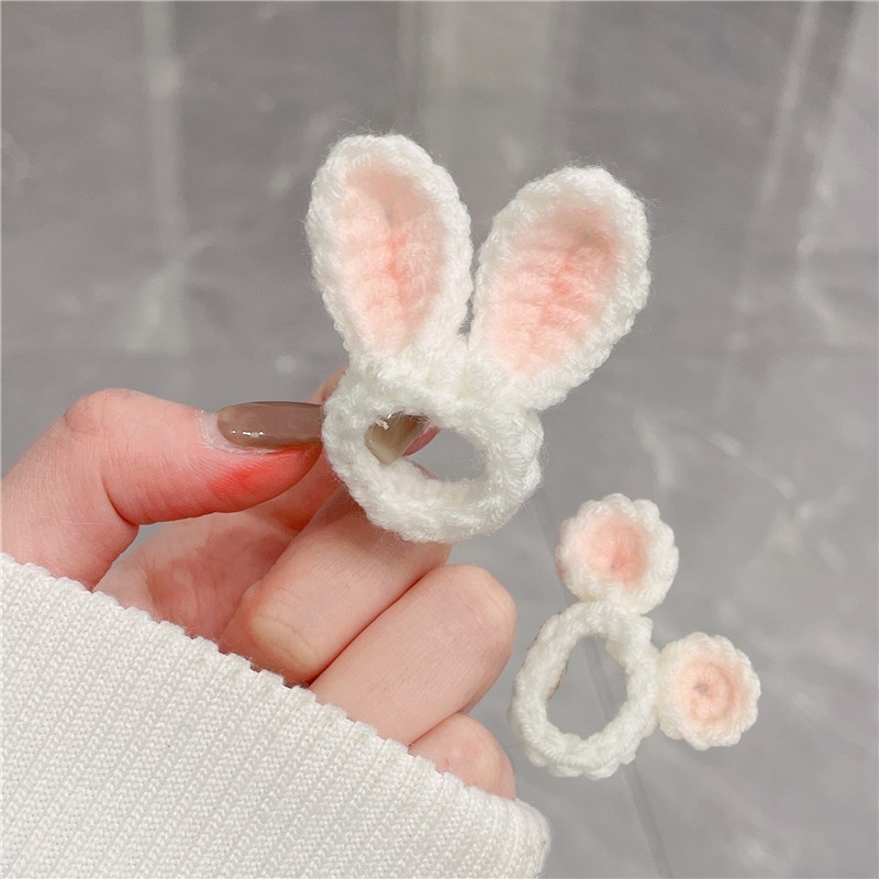 Nhẫn Len Đeo Ngón Tay Tạo Hình Chú Gấu Dễ Thương Cho Nữ