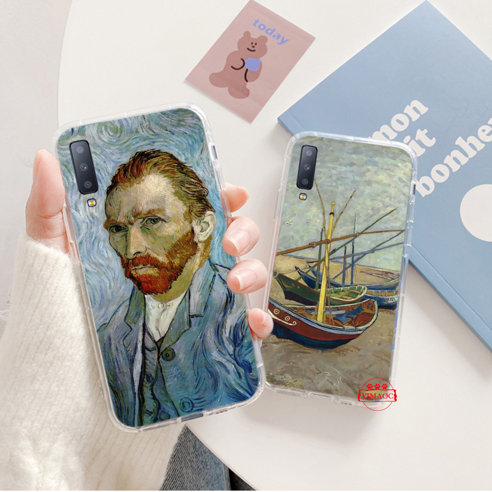 Ốp lưng điện thoại mềm dành cho Samsung J4 J5 J6 Plus J7 Prime J8 2018 M20 M31 182C hình Van Gogh