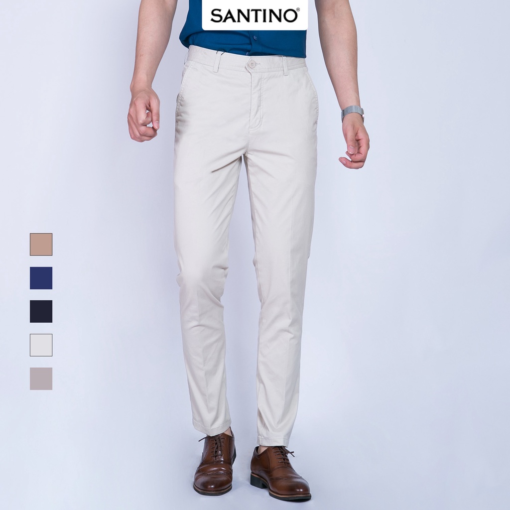 Quần Kaki công sở Cotton SANTINO cao cấp, form ôm nhẹ, co dãn thoáng mát, dễ dàng vận động - K617