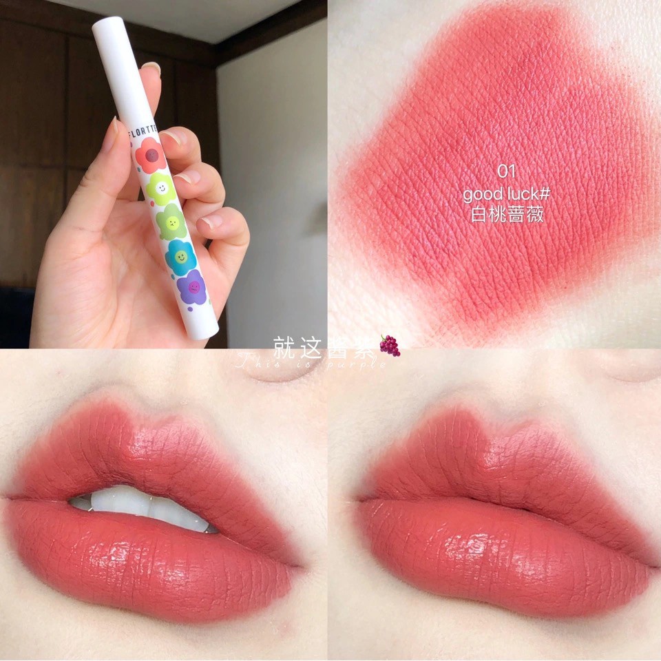 (hàng Mới Về) Son Môi Dạng Bút Lên Màu Đẹp Thiết Kế Vỏ Họa Tiết Hoa Xinh Xắn | BigBuy360 - bigbuy360.vn