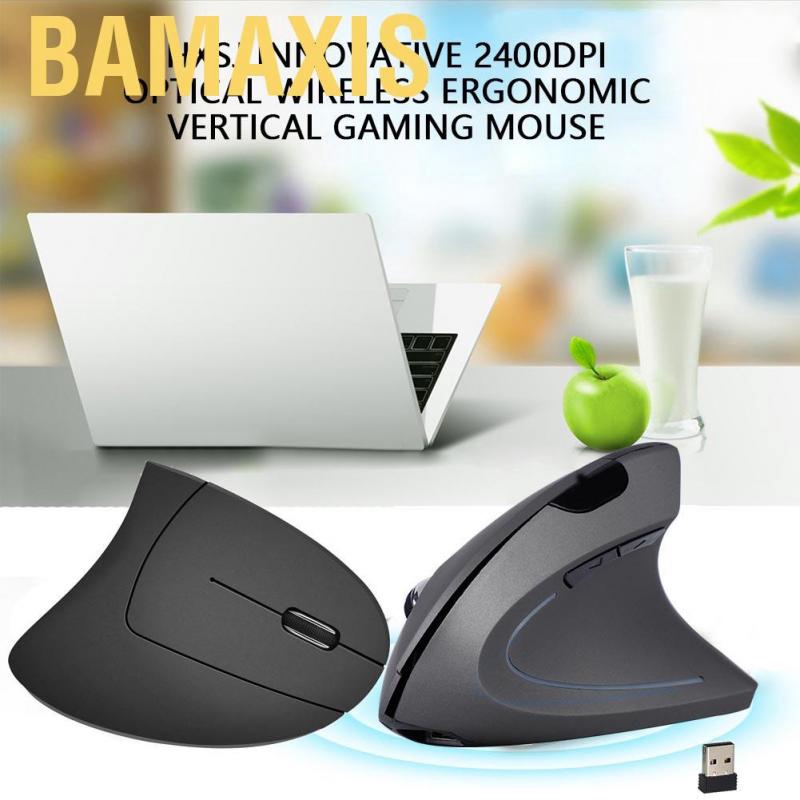 Bamaxis HXSJ Innovative 2400DPI Optical Wireless Ergonomic Vertical Gaming Mouse for PC/ Laptop