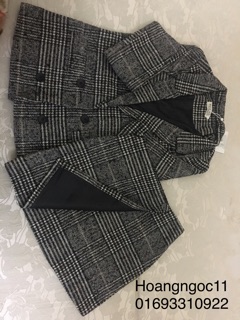 [HÀNG CÓ SẴN] Set áo + chân váy dạ kẻ (có ảnh thật)