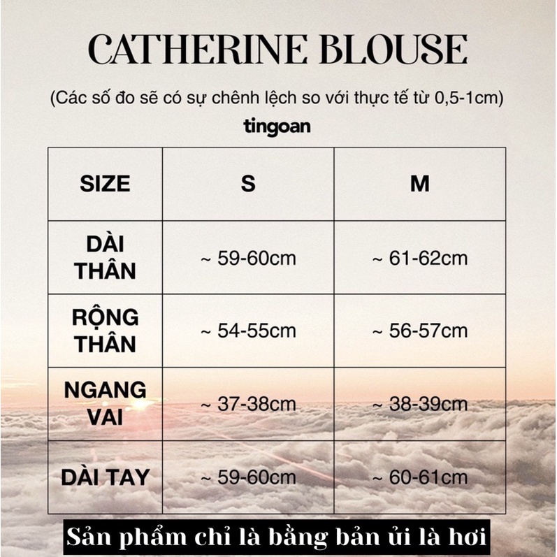 [Mã WABRTN02 giảm 10% ]Áo sơ mi bóng kính cúc ngọc chống nhăn trắng tingoan CATHERINE BLOUSE/WH