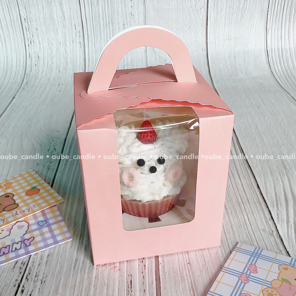 Nến Thơm Handmade Cao Cấp Decor Trang Trí Phòng Làm Quà Tặng Hình Cupcake Gấu Cute | Oube Candle NT71