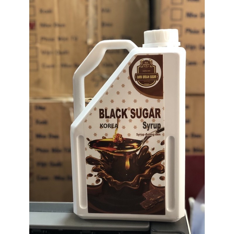 Siro đường đen - Siro đường đen Hàn Quốc can 2.5kg - nguyên liệu làm trà sữa