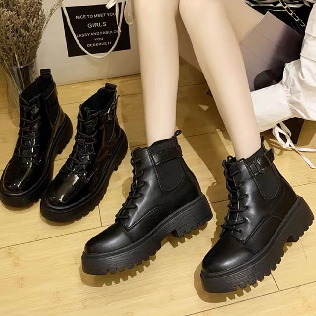 [ORDER TAOBAO] Boots cổ cao đế cao tầm 3p sẳn đen 35,38,40