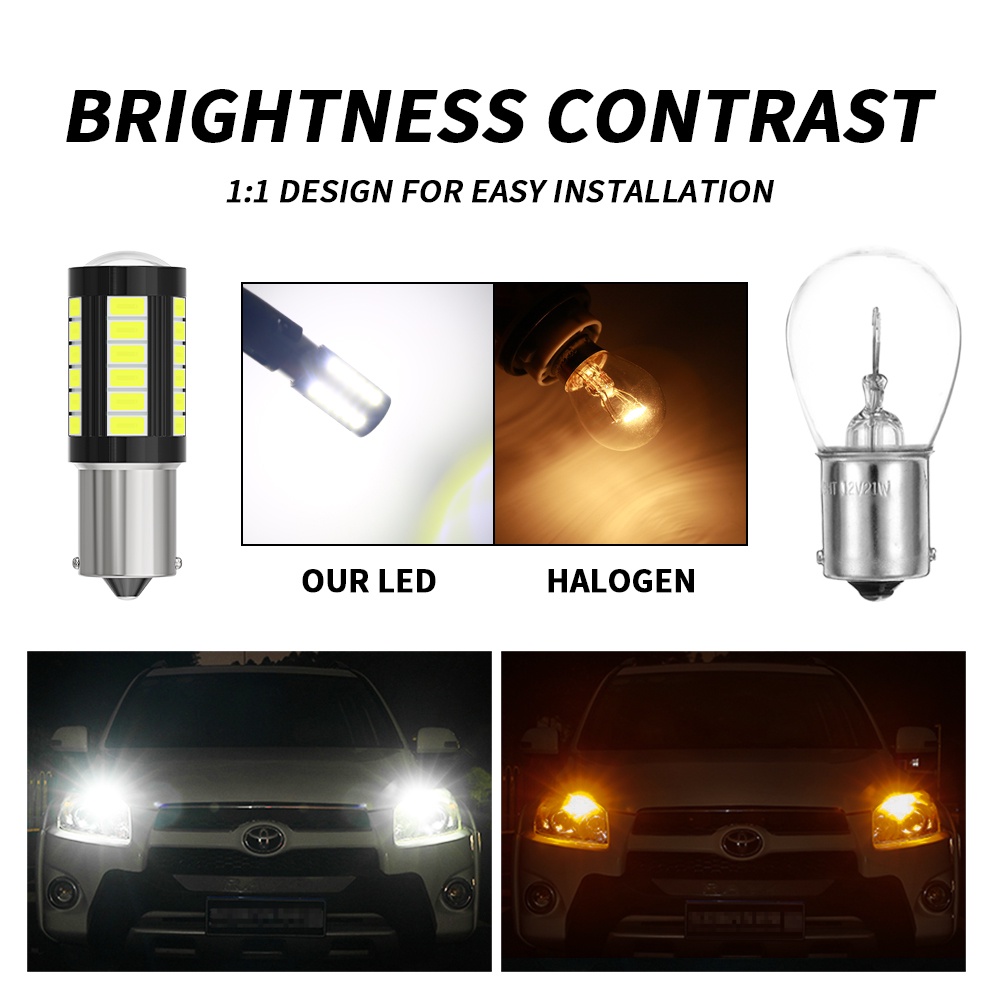 Bộ 2 Đèn Đuôi Xe 12v-80v 1156 BA15S P21W 1156 BAU15S PY21W 1157 Bay15d P21-5W T20 7440 W21W 7443 W21-5W T25 3157