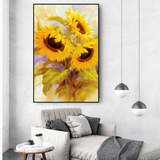 Tranh canvas đoá hướng dương - 60 x 90 (khung viền)