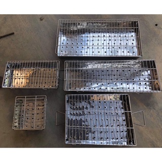 Bếp nướng than hoa inox, bếp nướng BBQ ngoài trời kèm vỉ nướng tiện lợi